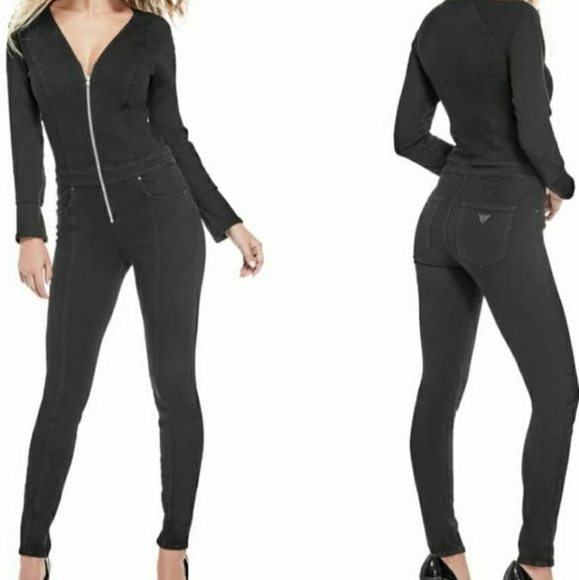 guess jean jumpsuit